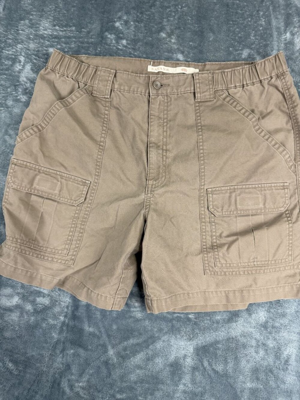 Savane Mens Khaki Cargo Shorts 36
